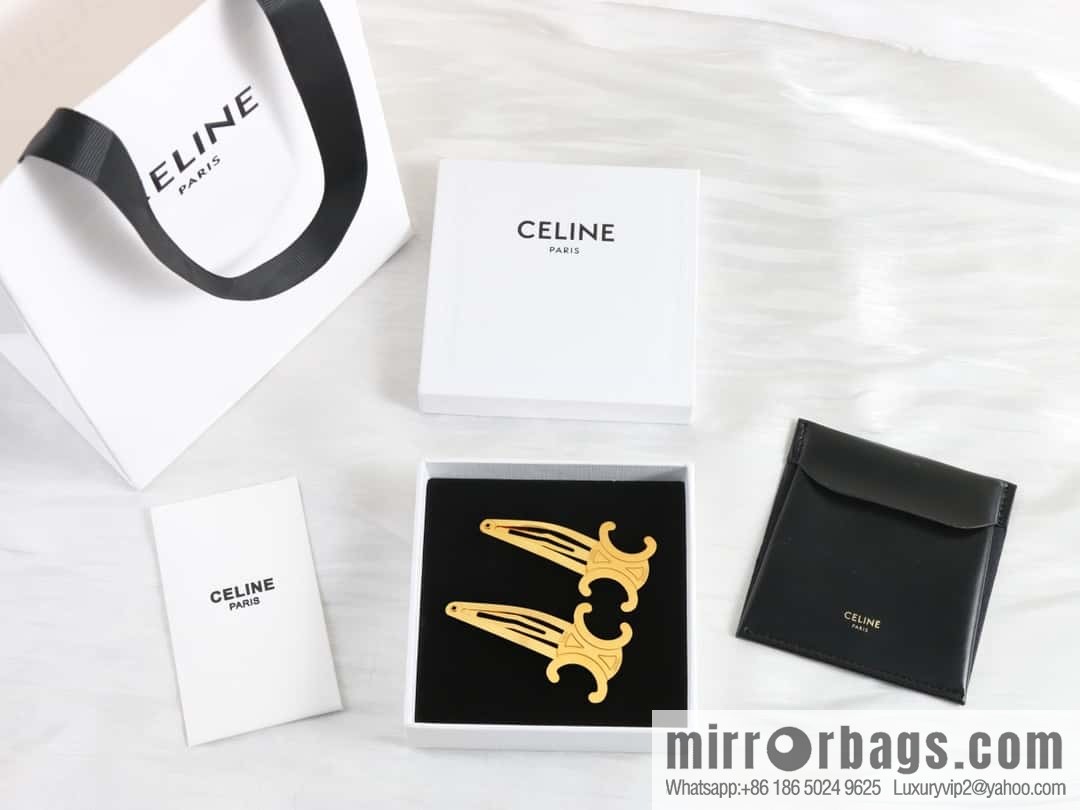 Celine gold silver Arc de Triomphe hairpin hairpin