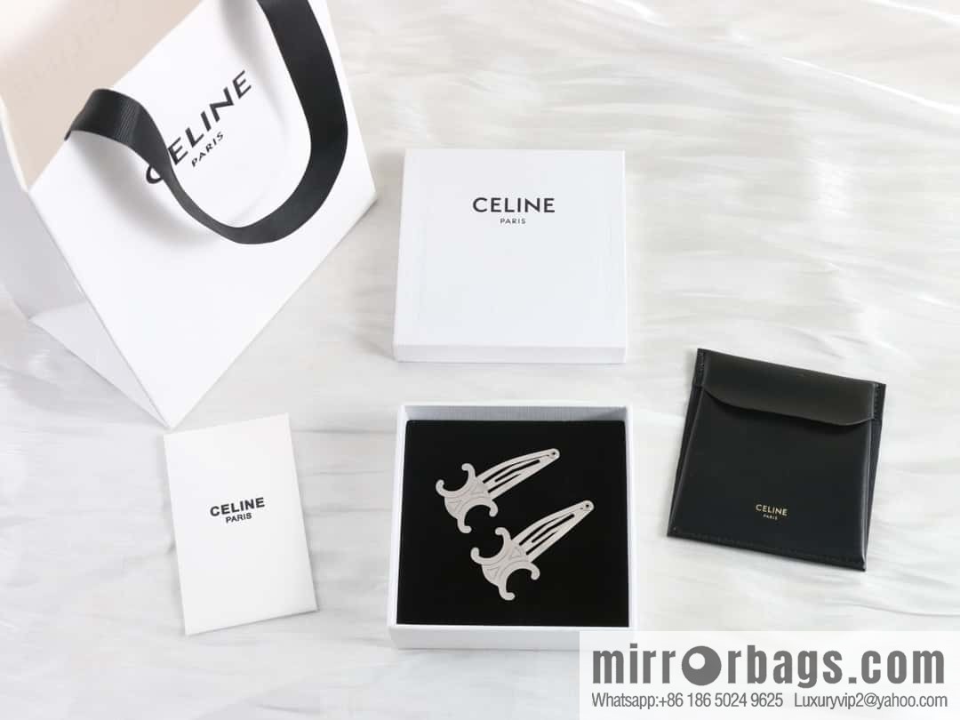 Celine gold silver Arc de Triomphe hairpin hairpin