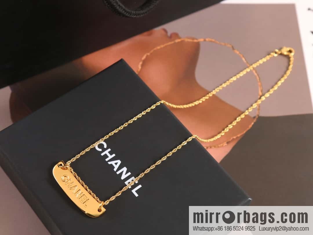 New ☑️ Chanel medieval series gold bar letter necklace