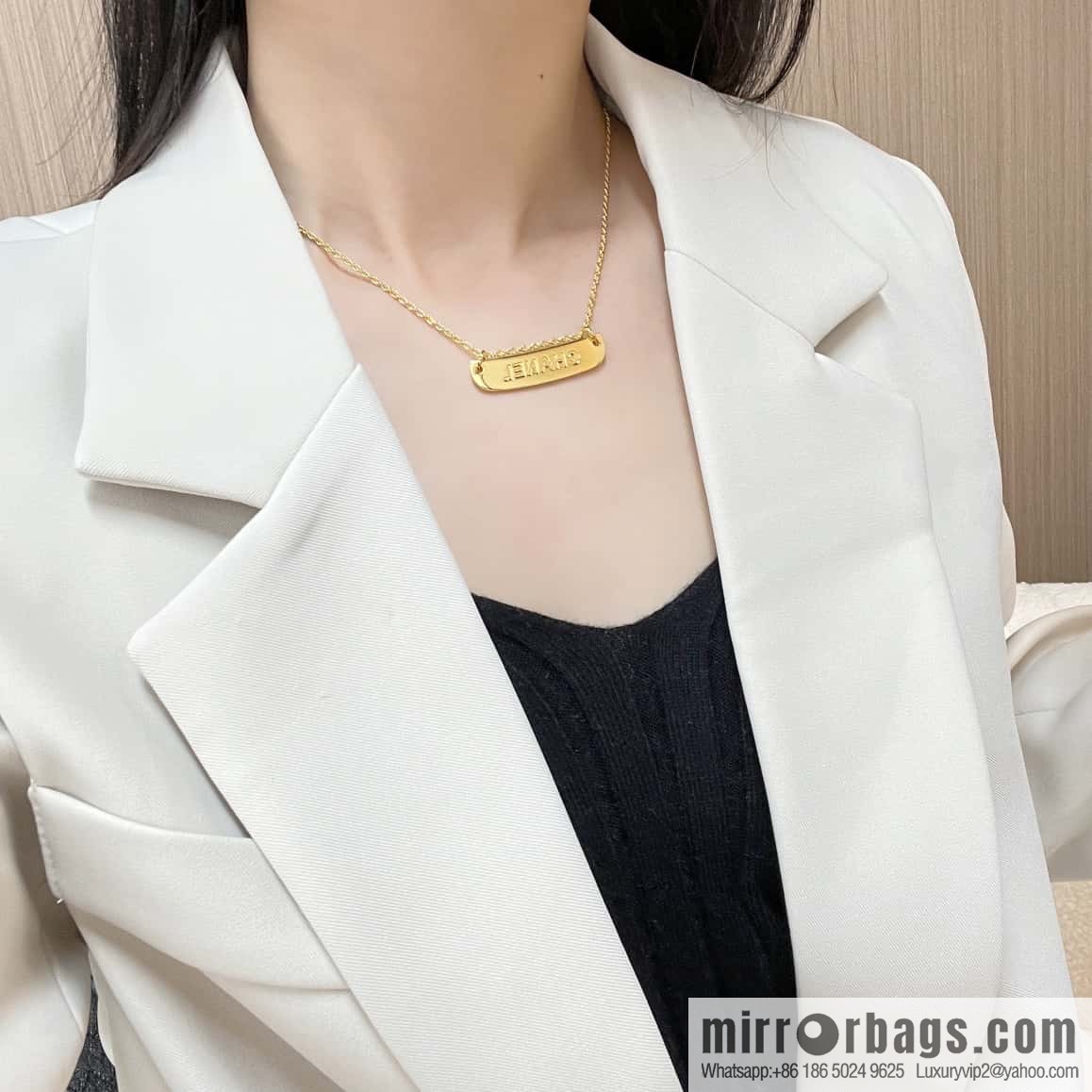 New ☑️ Chanel medieval series gold bar letter necklace