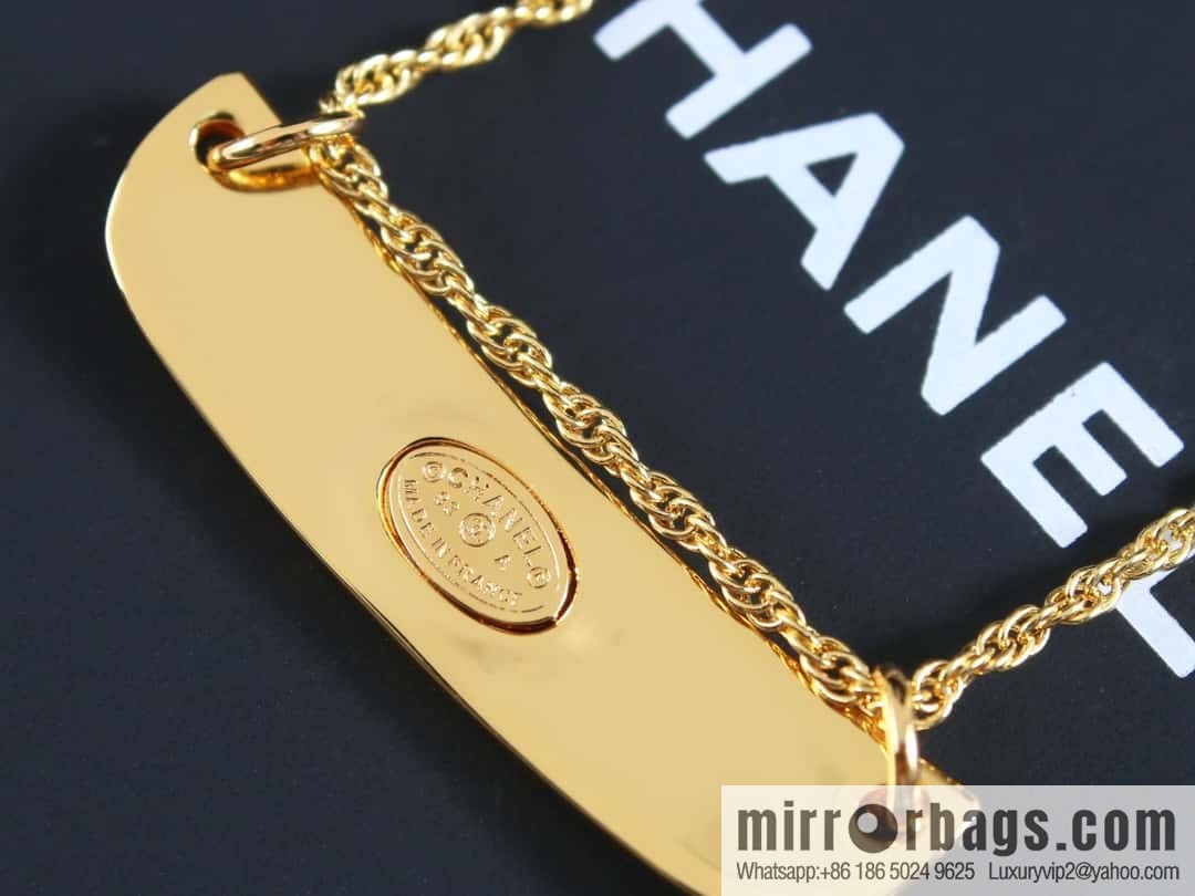 New ☑️ Chanel medieval series gold bar letter necklace