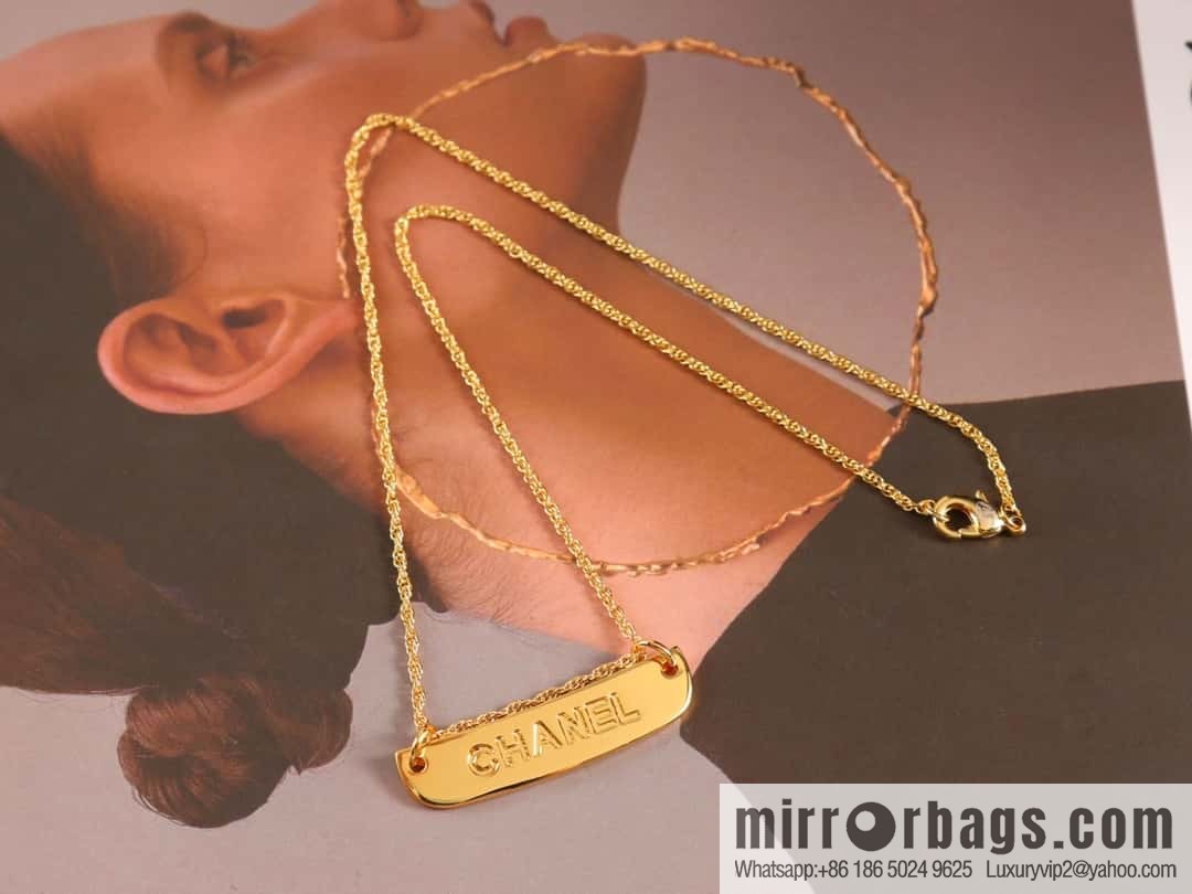 New ☑️ Chanel medieval series gold bar letter necklace