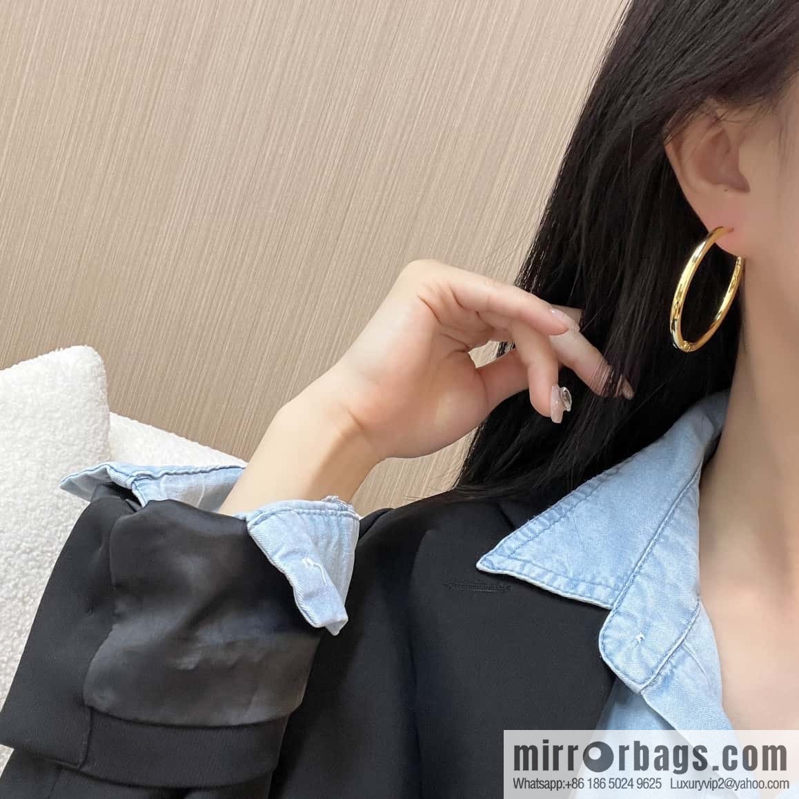 New ☑️ Chanel medieval series gold round earrings stud earrings