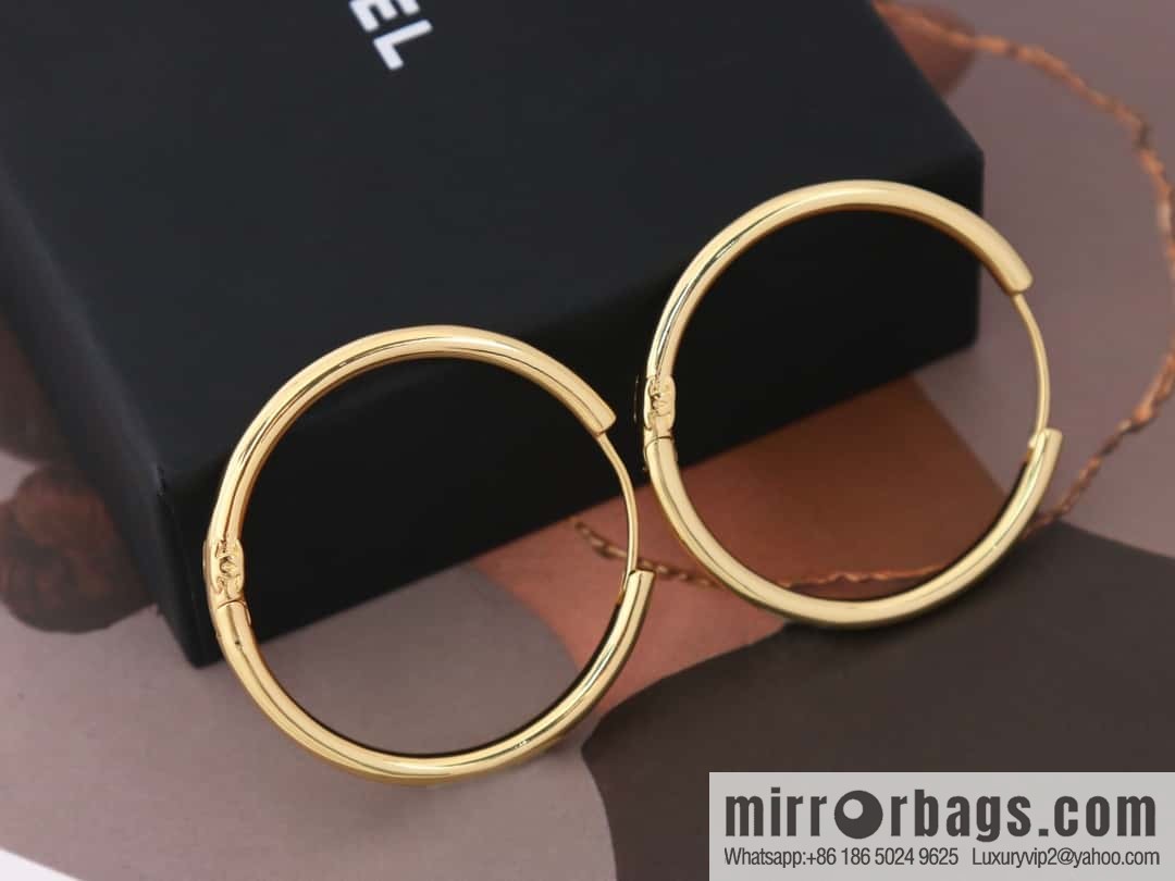 New ☑️ Chanel medieval series gold round earrings stud earrings