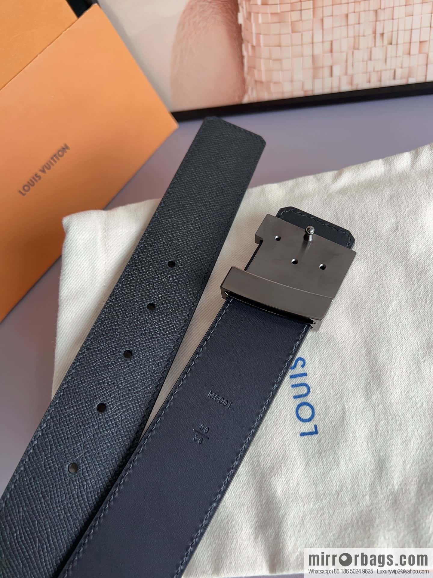 LV/Louis Vuitton Select Italy imported high-quality leather hardware waist belt 4.0cm