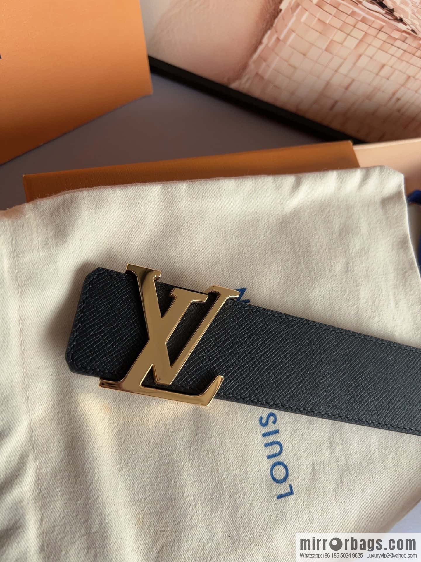 LV/Louis Vuitton Select Italy imported high-quality leather hardware waist belt 4.0cm
