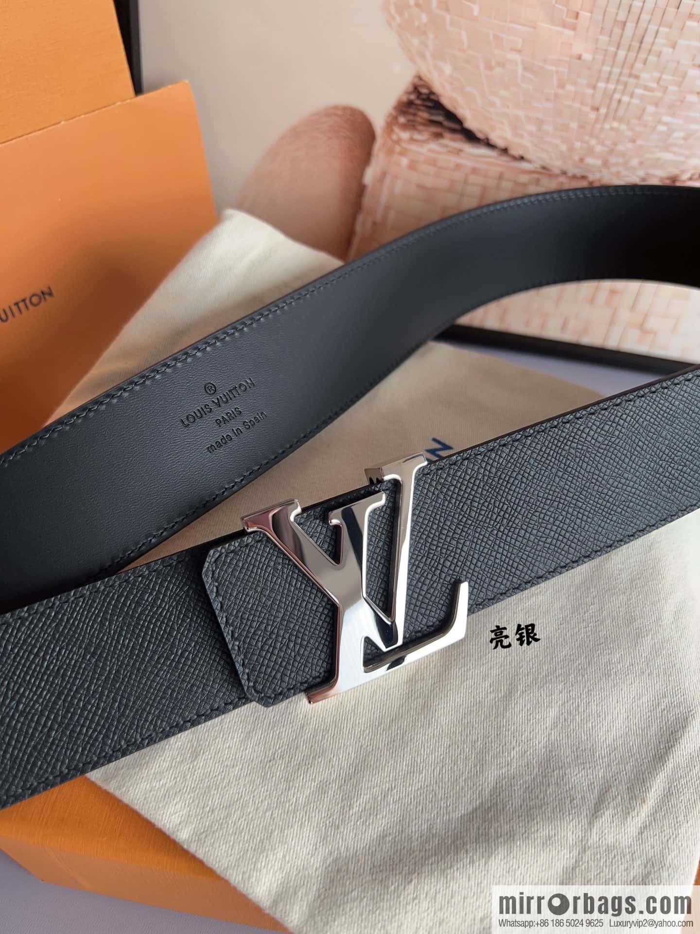 LV/Louis Vuitton Select Italy imported high-quality leather hardware waist belt 4.0cm
