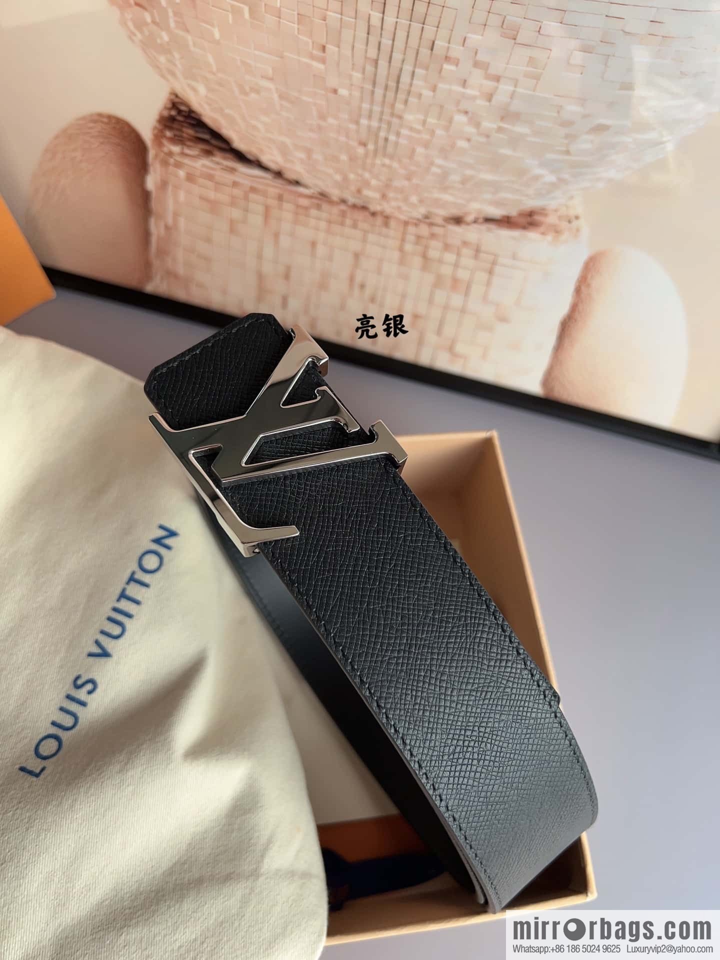LV/Louis Vuitton Select Italy imported high-quality leather hardware waist belt 4.0cm