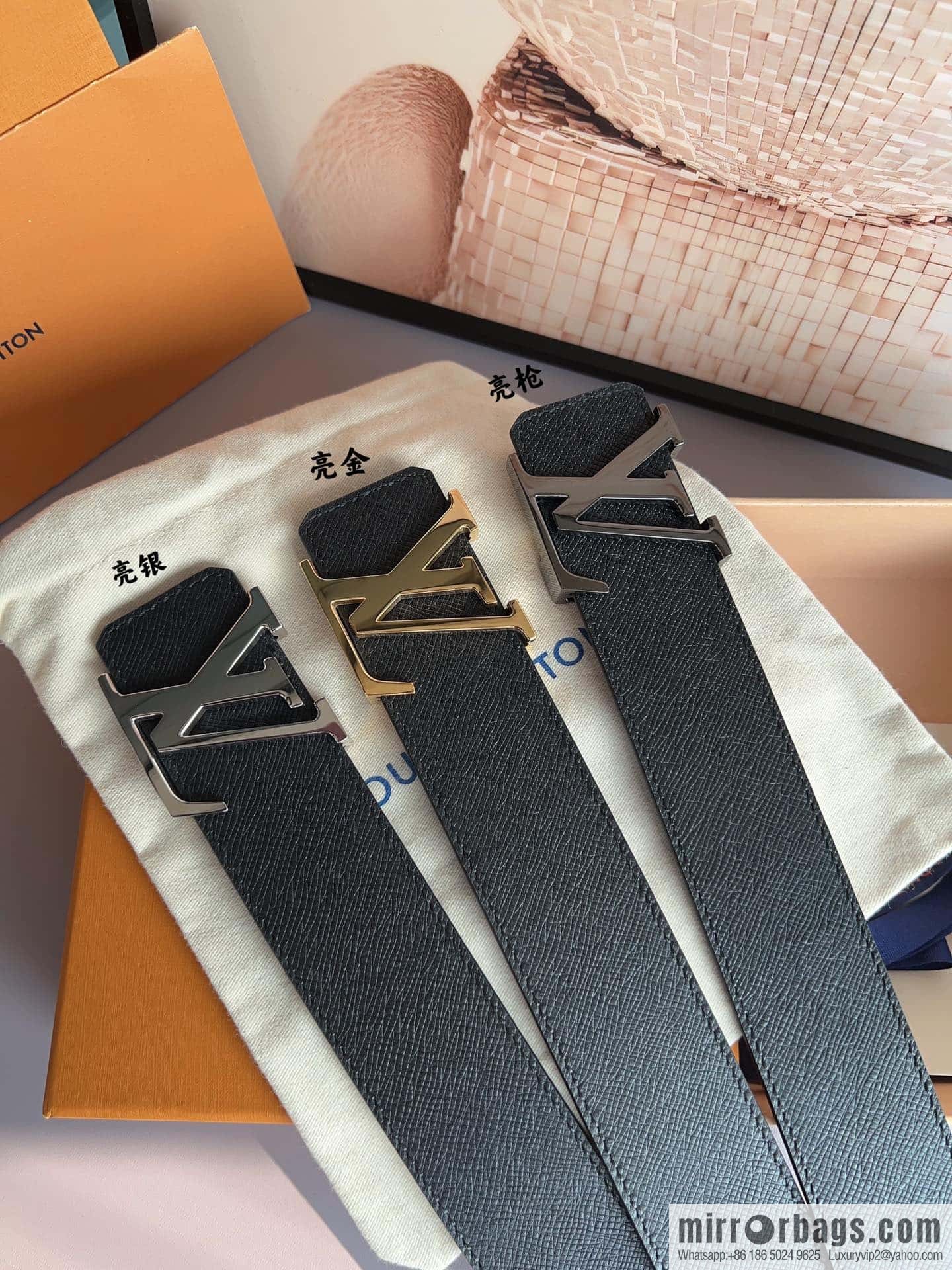 LV/Louis Vuitton Select Italy imported high-quality leather hardware waist belt 4.0cm