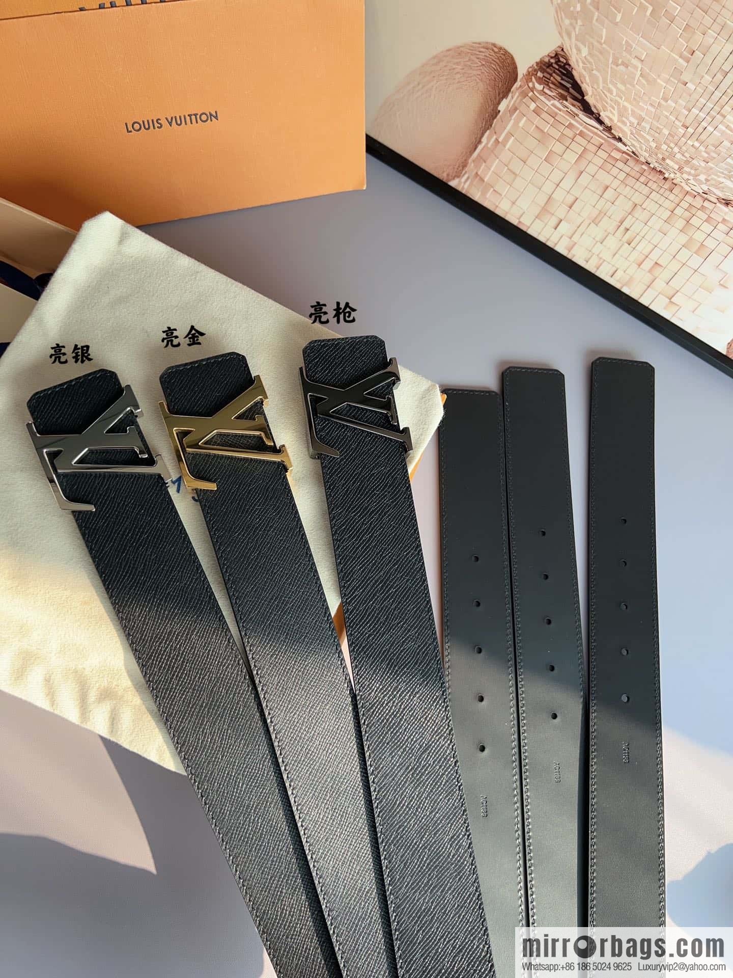 LV/Louis Vuitton Select Italy imported high-quality leather hardware waist belt 4.0cm