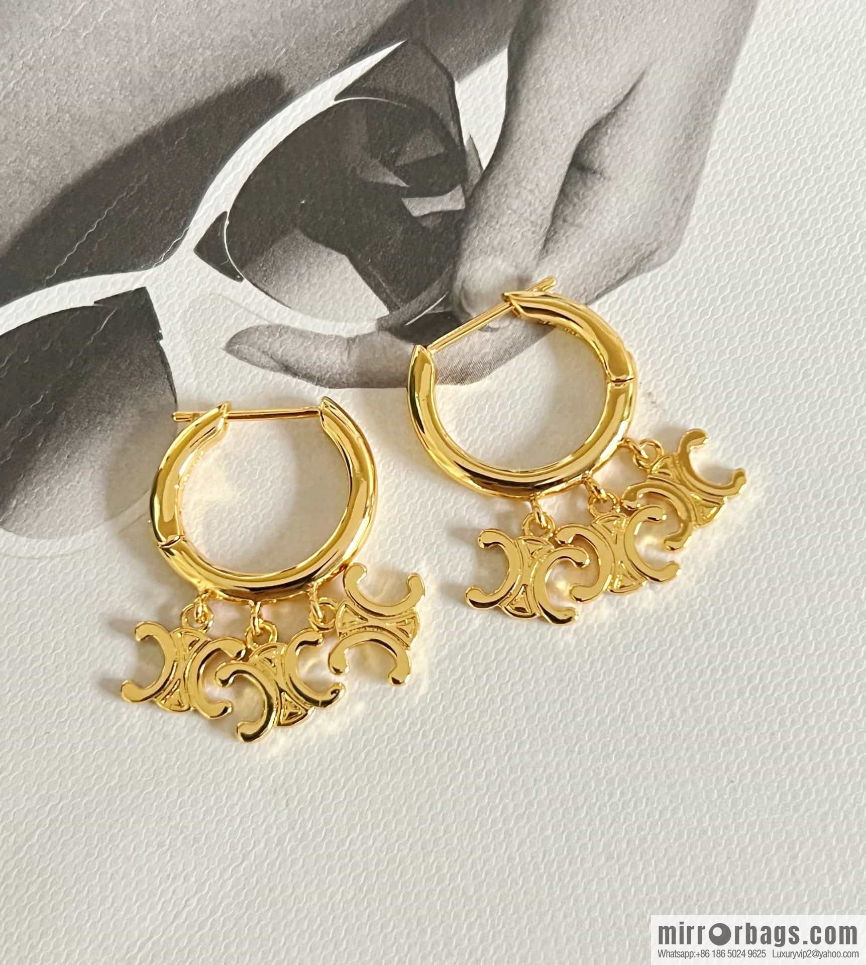 New ☑️ Celine Arc de Triomphe fringed earrings