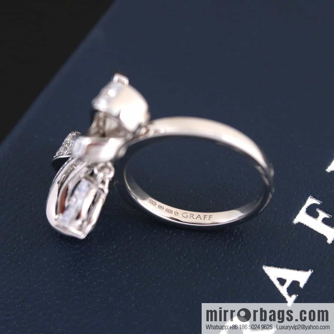 GRAFF full diamond bow droplet ring