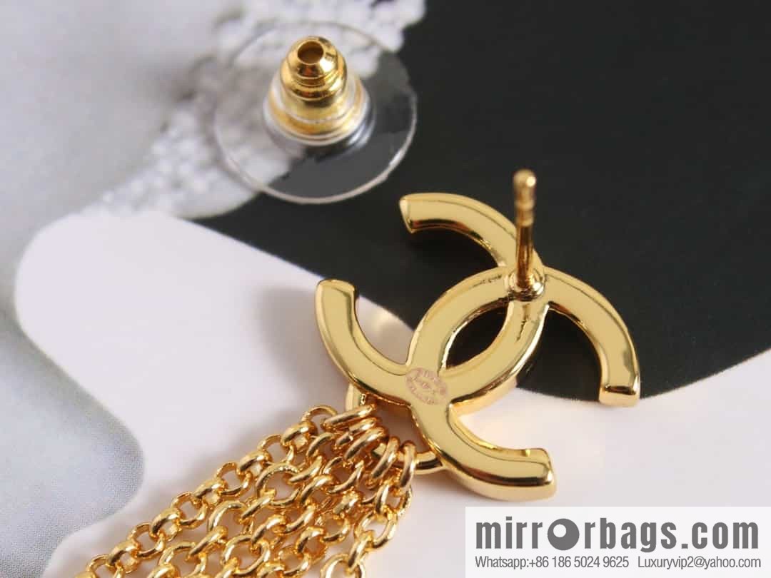 New ☑️ Chanel c2 double c tassel love peach heart stud earrings