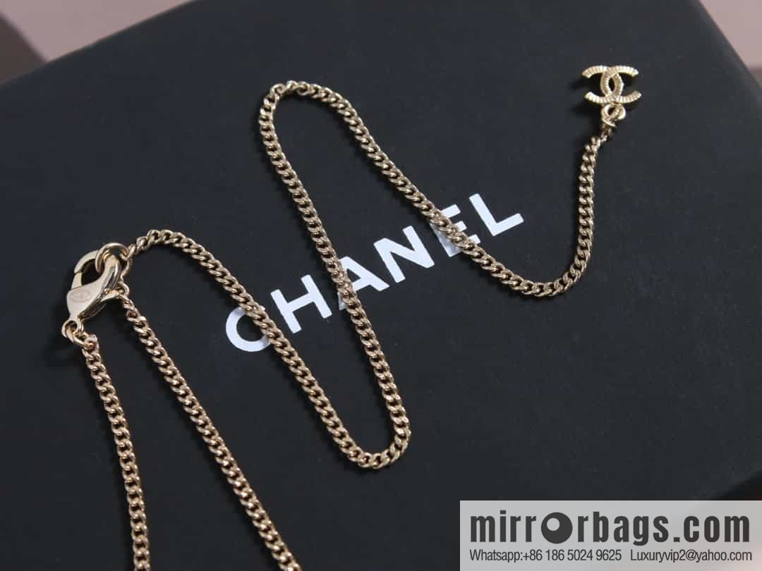 New ☑️ Chanel double c black leather rope bow necklace