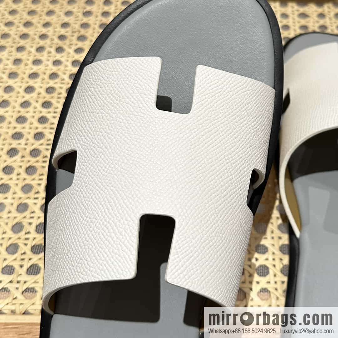Hermes Hermès Italian imported leather classic men's slippers