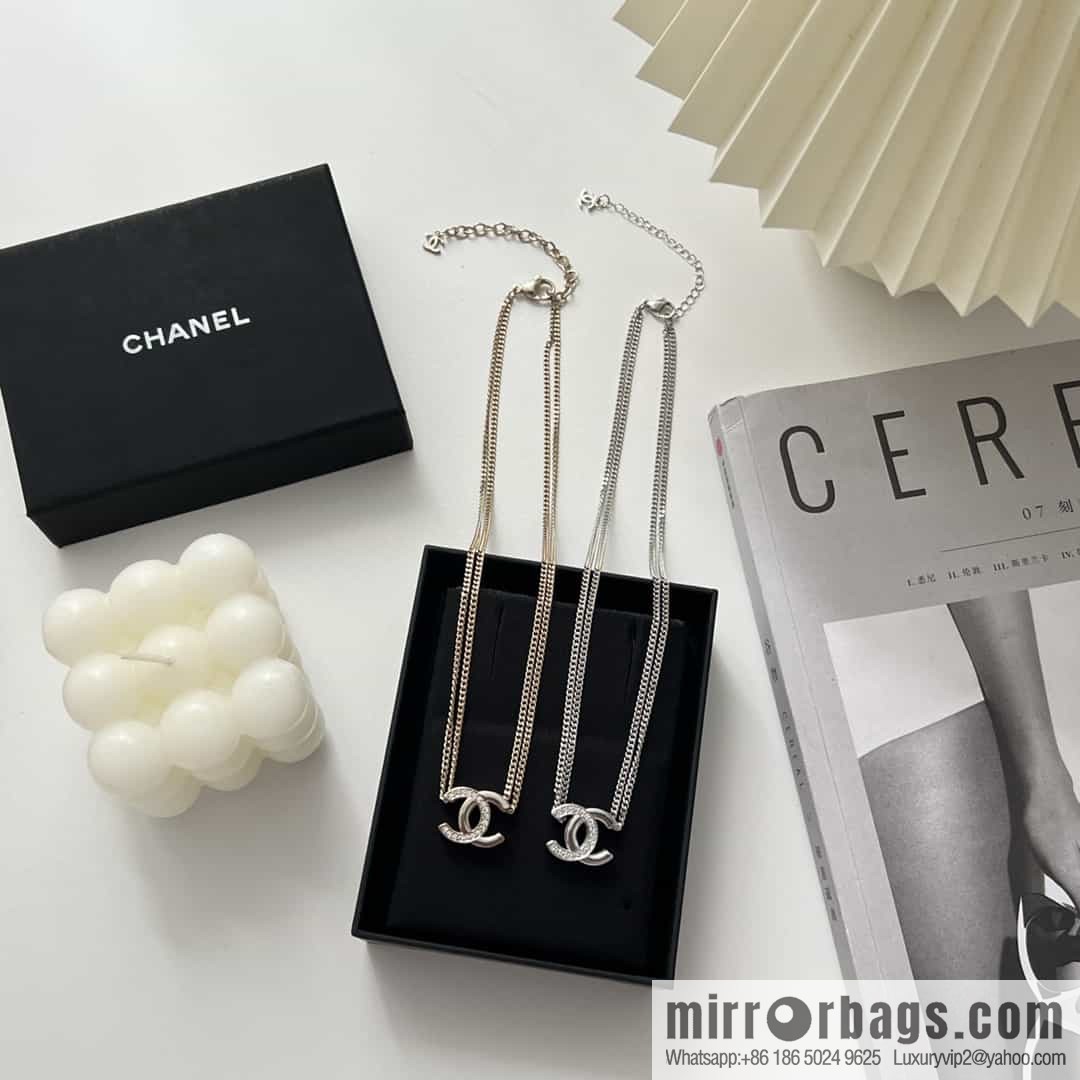 New ☑️ Chanel double layer double c cut-out letter necklace