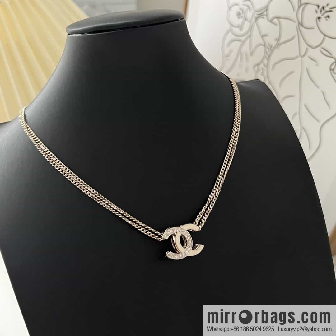 New ☑️ Chanel double layer double c cut-out letter necklace