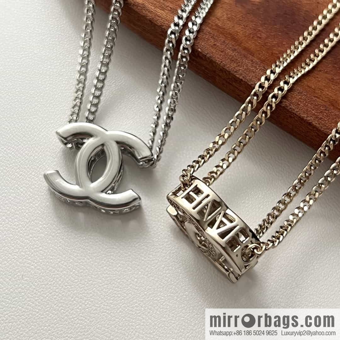 New ☑️ Chanel double layer double c cut-out letter necklace
