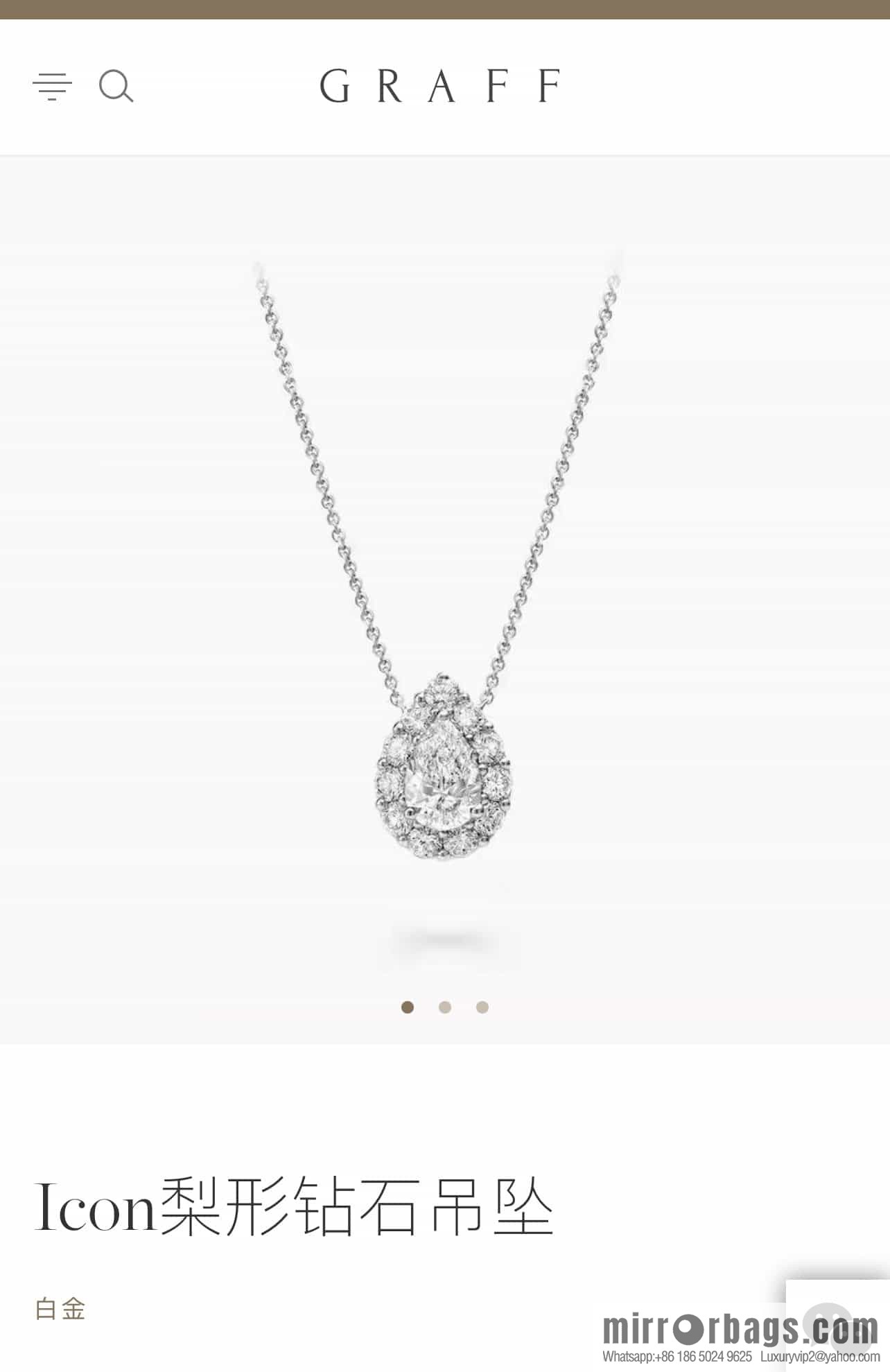 GRAFF Droplet-shaped full diamond necklace