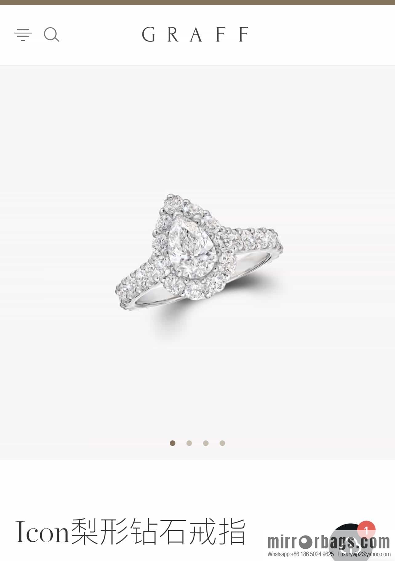 GRAFF Droplet-shaped full diamond ring
