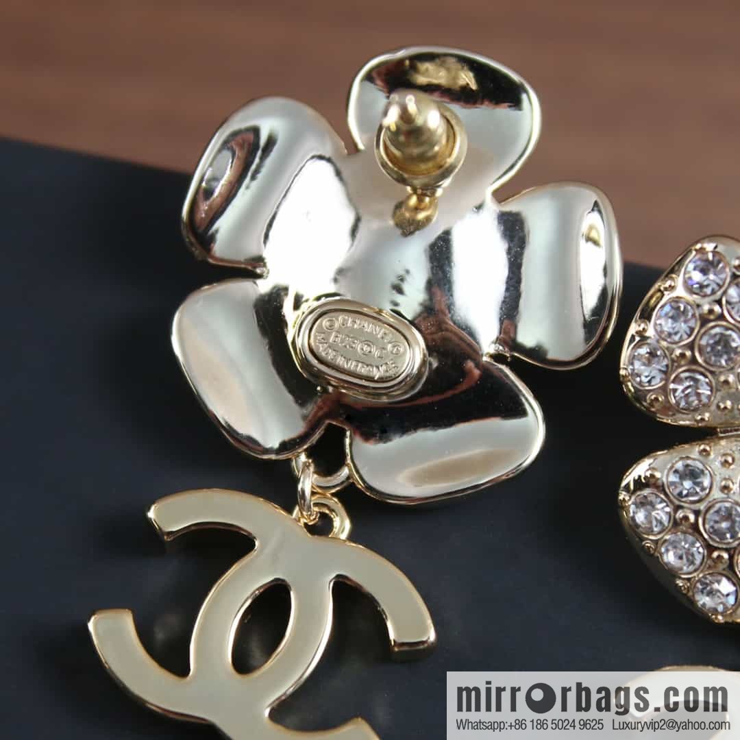 New ☑️ Chanel C2 double c full diamond flower pot stud earrings