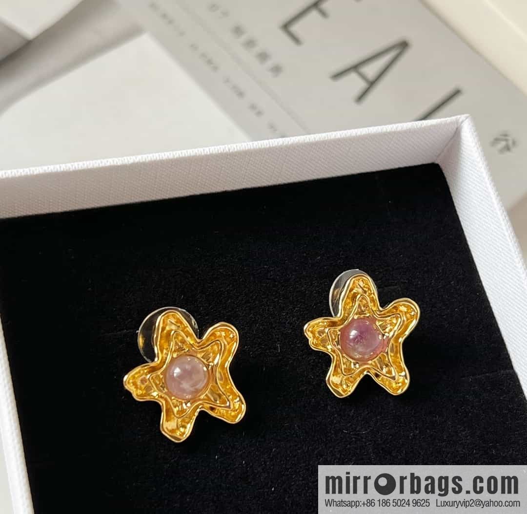 New Celine pentagram amethyst stud earrings
