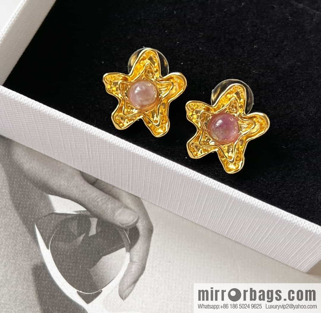New Celine pentagram amethyst stud earrings