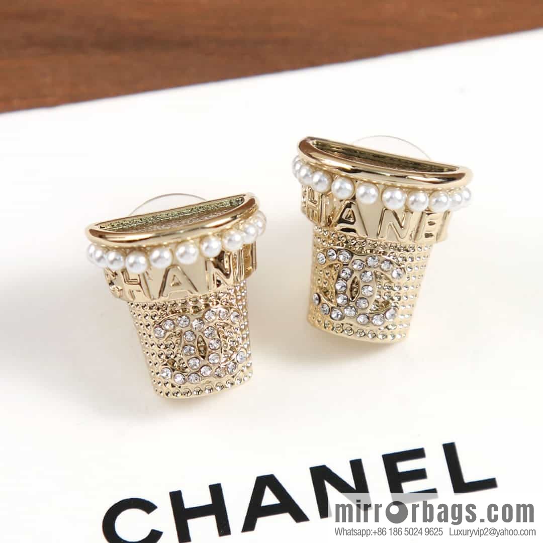 New ☑️ Chanel C1 double c full diamond flower pot stud earrings