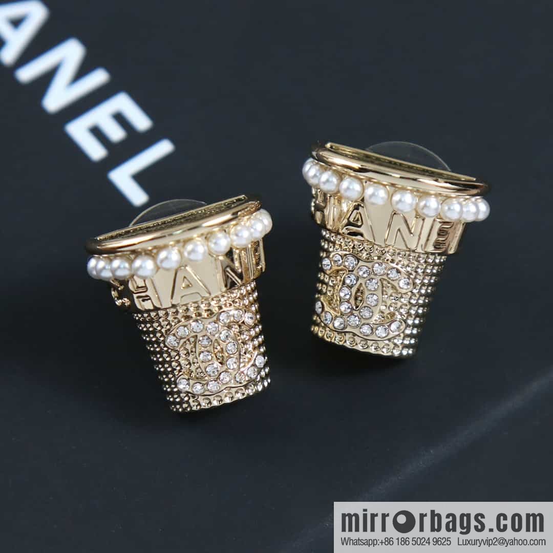 New ☑️ Chanel C1 double c full diamond flower pot stud earrings