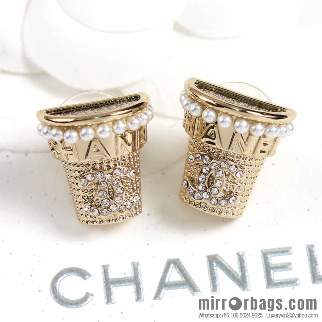 New ☑️ Chanel C1 double c full diamond flower pot stud earrings