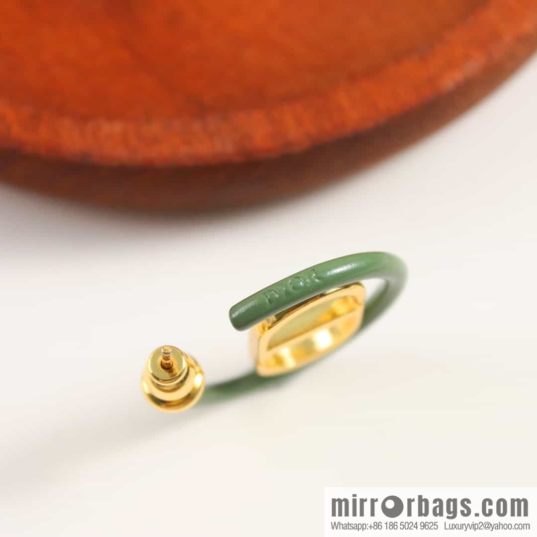 New ☑️ Dior green enamel CD stud earrings