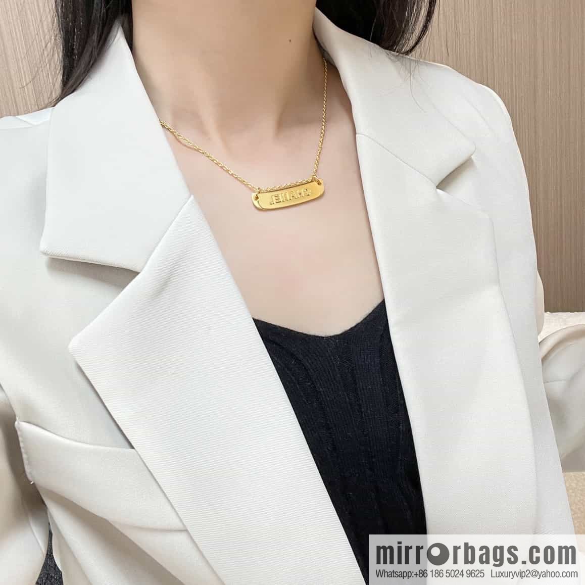 New ☑️ Chanel medieval series gold bar letter necklace