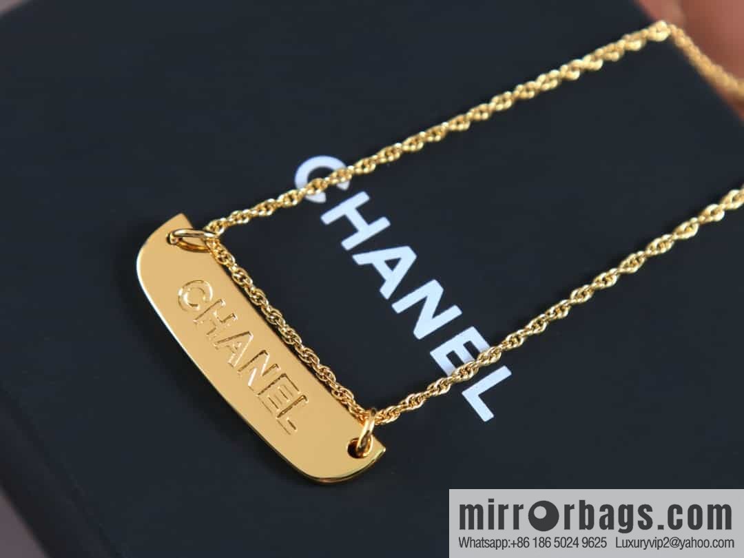 New ☑️ Chanel medieval series gold bar letter necklace