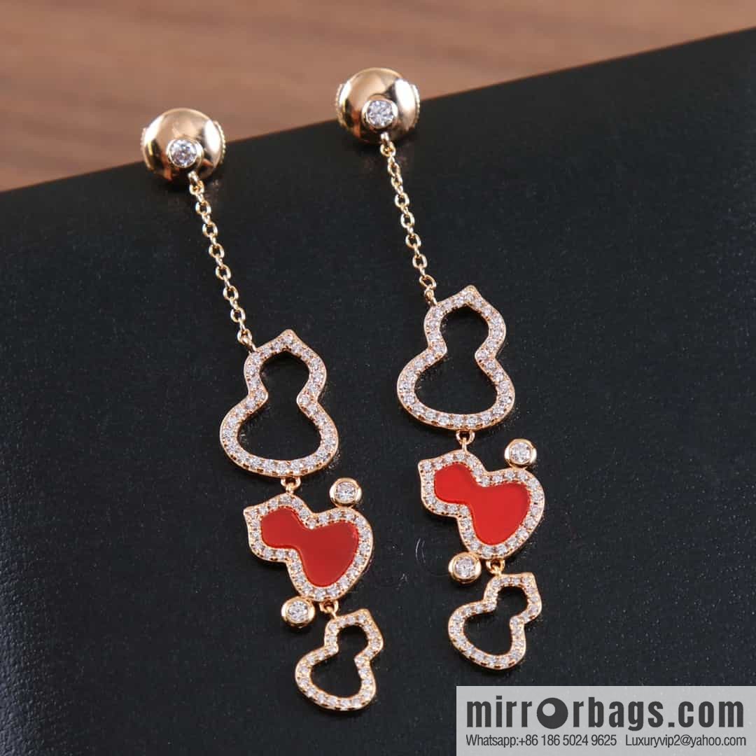 Qeelin unicorn cut-out full diamond agate malachite earrings