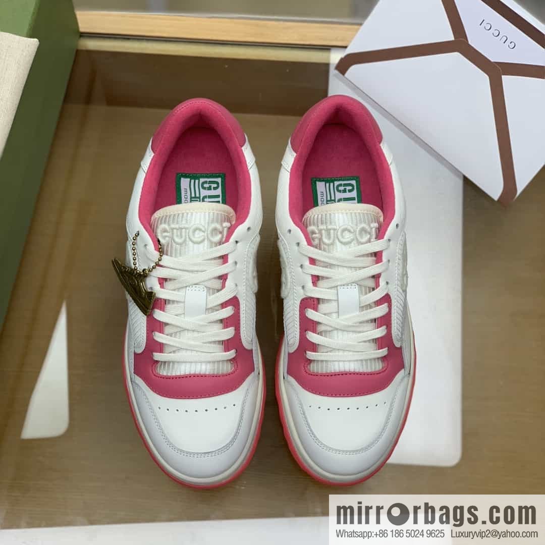Gucci Gucci beige pink leather women's sports and leisure shoes