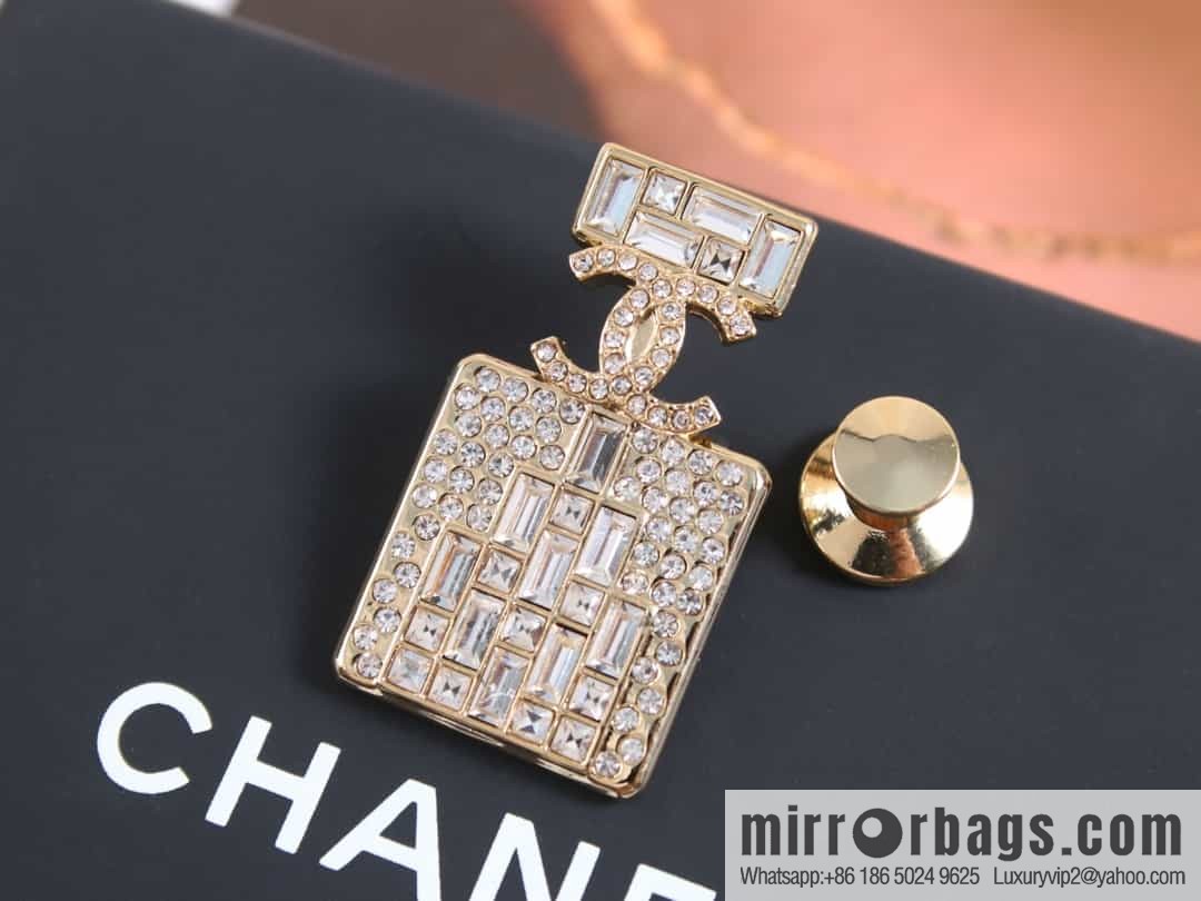 New ☑️ Chanel double c full diamond perfume bottle brooch