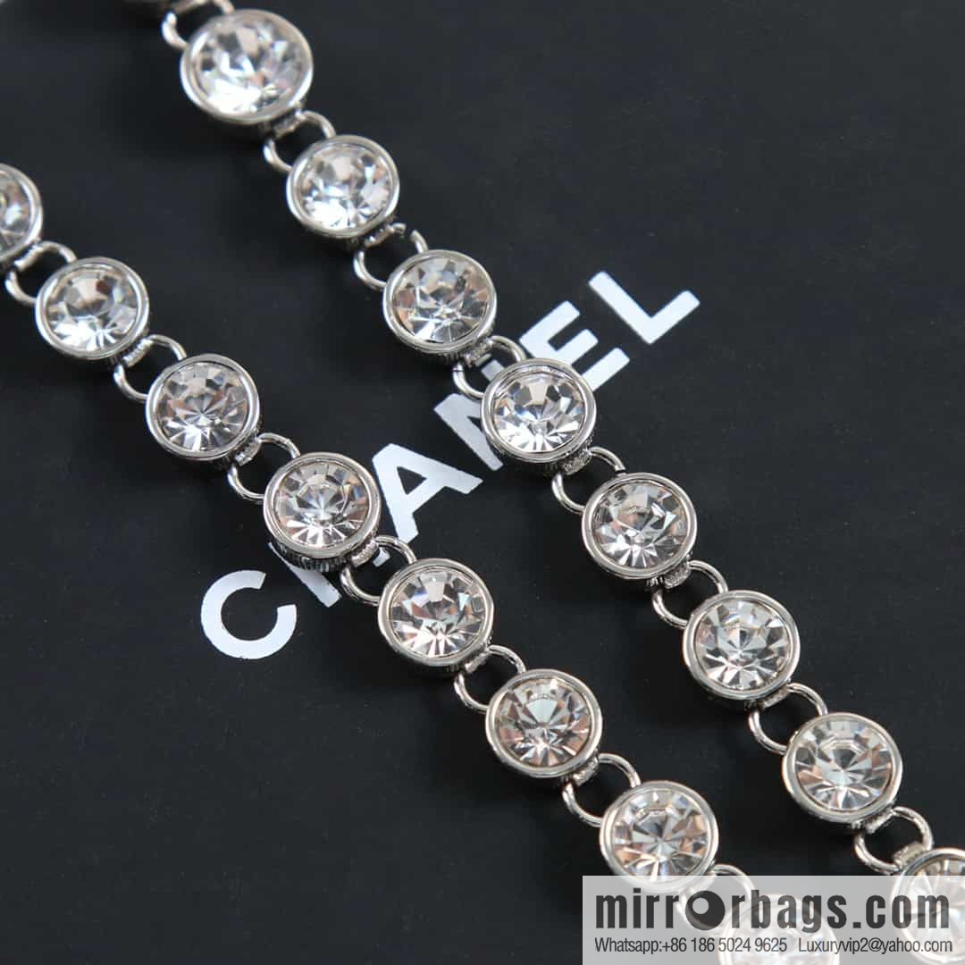 New ☑️ Chanel double c silver round diamond tassel earrings