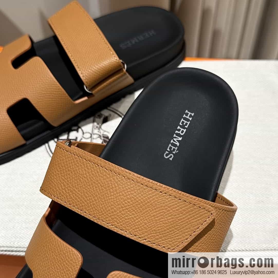Hermes Hermès imported Italian European original A ➕ leather outsole women's sandals