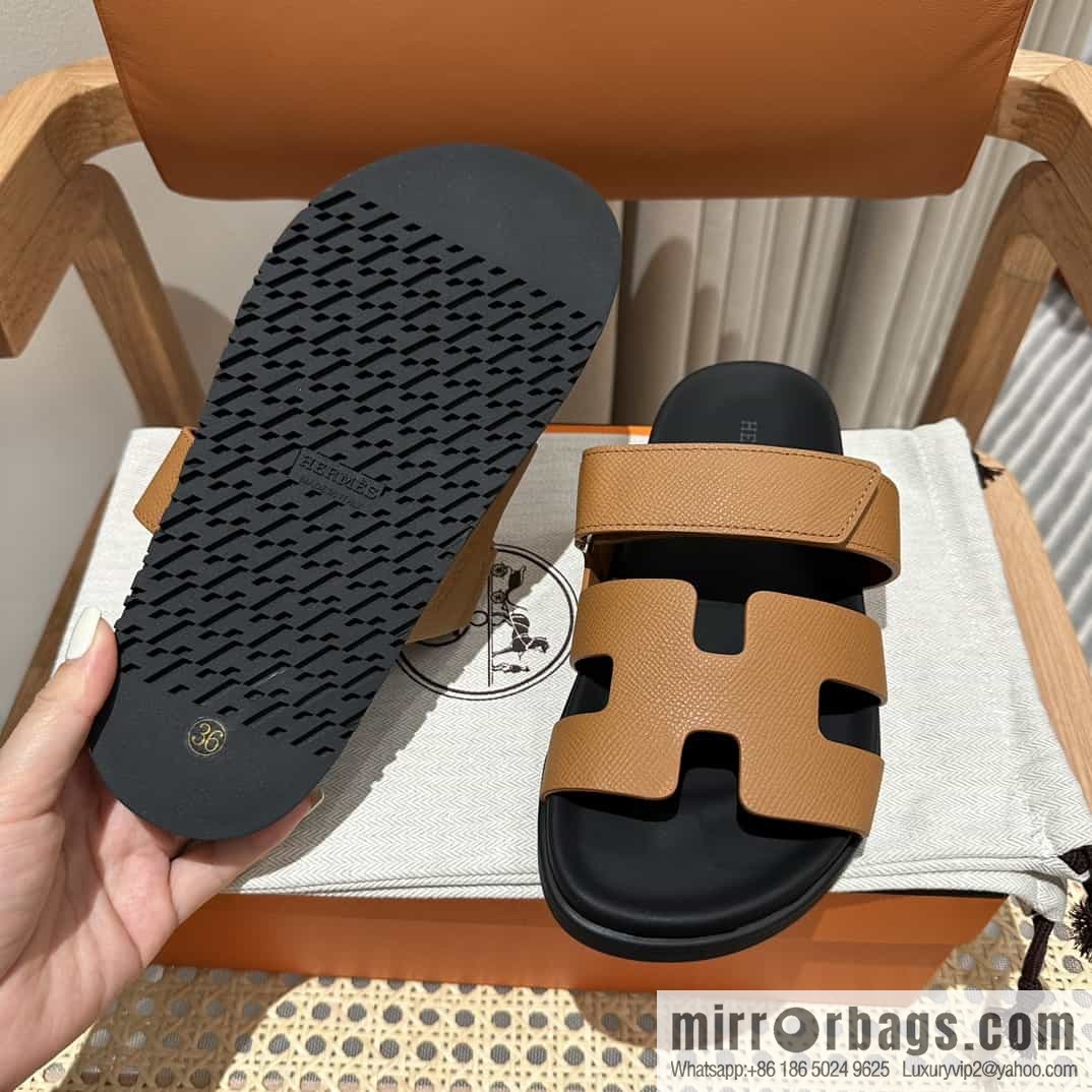 Hermes Hermès imported Italian European original A ➕ leather outsole women's sandals