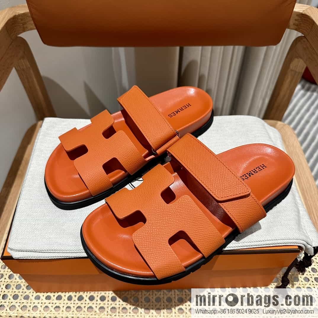 Hermes Hermès imported Italian European original A ➕ leather outsole women's sandals