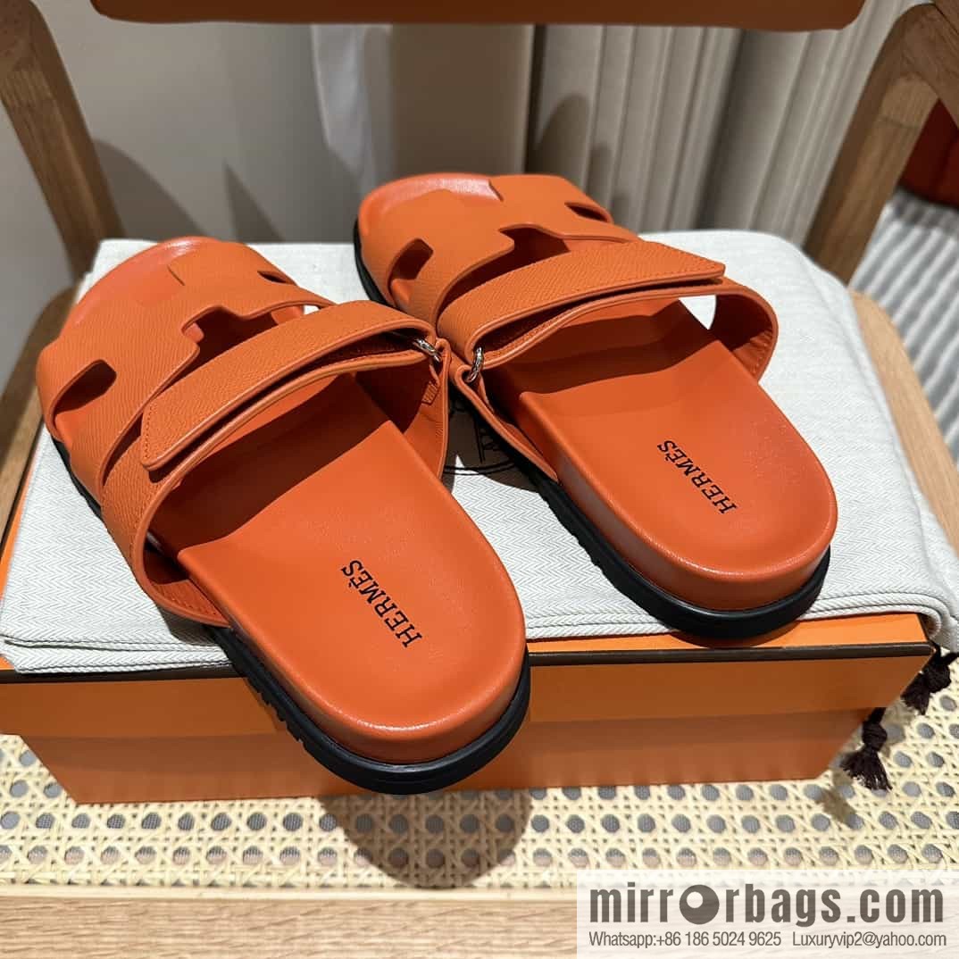 Hermes Hermès imported Italian European original A ➕ leather outsole women's sandals
