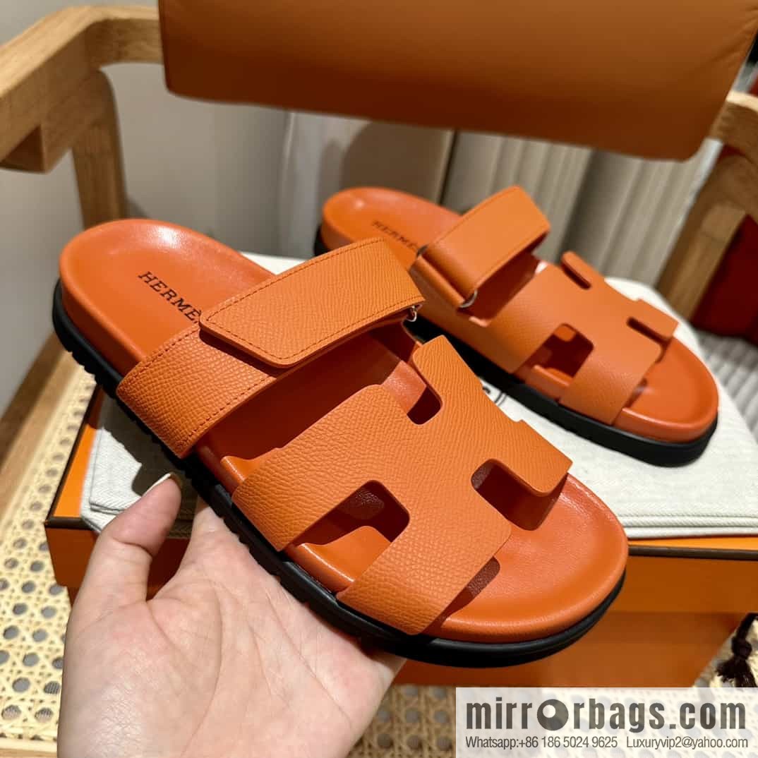 Hermes Hermès imported Italian European original A ➕ leather outsole women's sandals