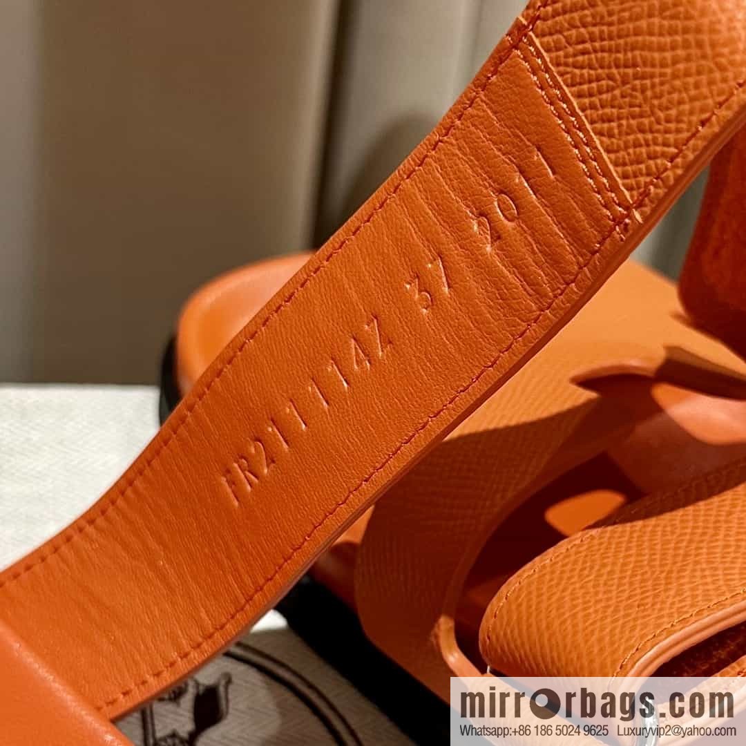 Hermes Hermès imported Italian European original A ➕ leather outsole women's sandals