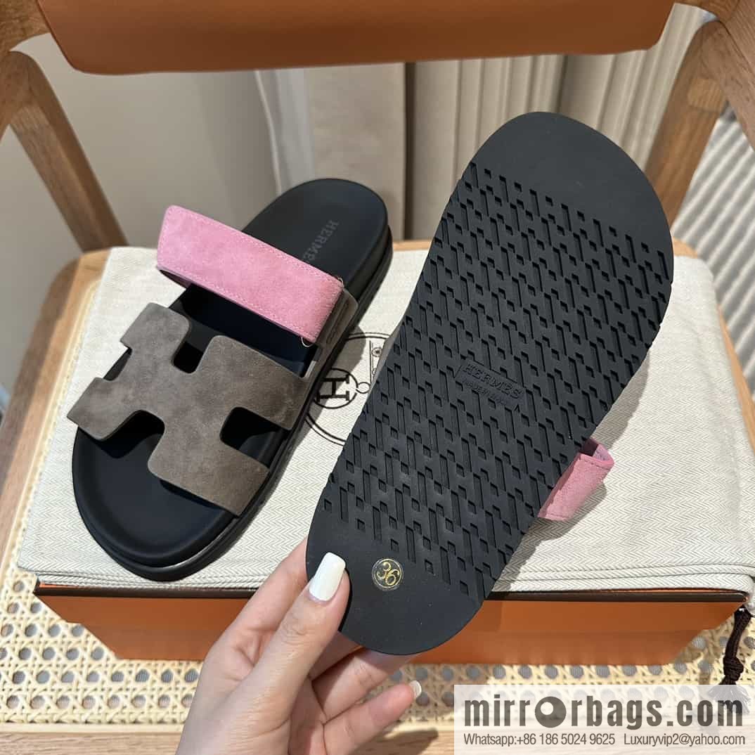 Hermes Hermès imported Italian European original A ➕ leather outsole women's sandals