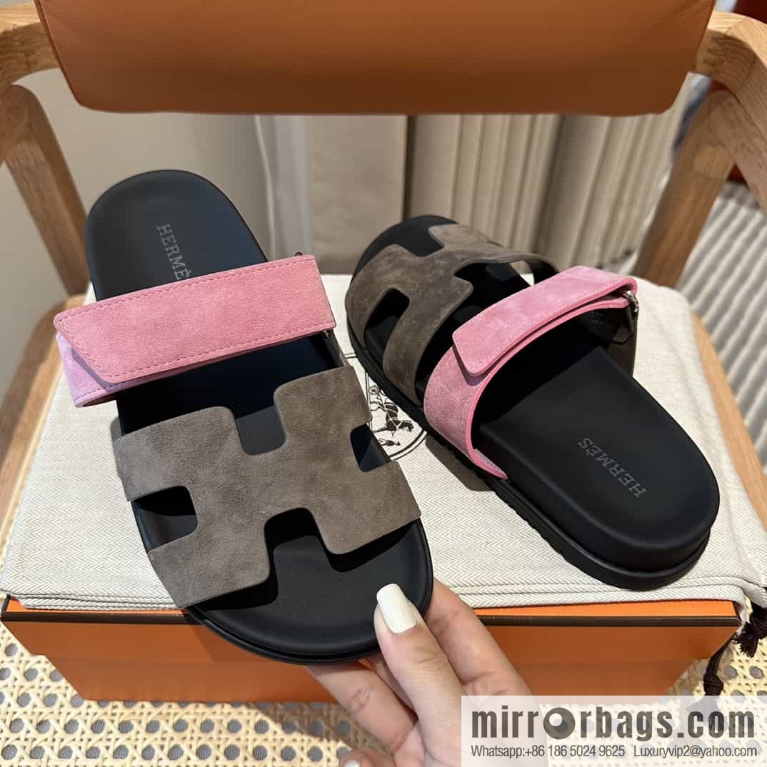 Hermes Hermès imported Italian European original A ➕ leather outsole women's sandals