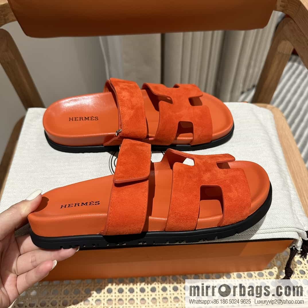 Hermes Hermès imported Italian European original A ➕ leather outsole women's sandals