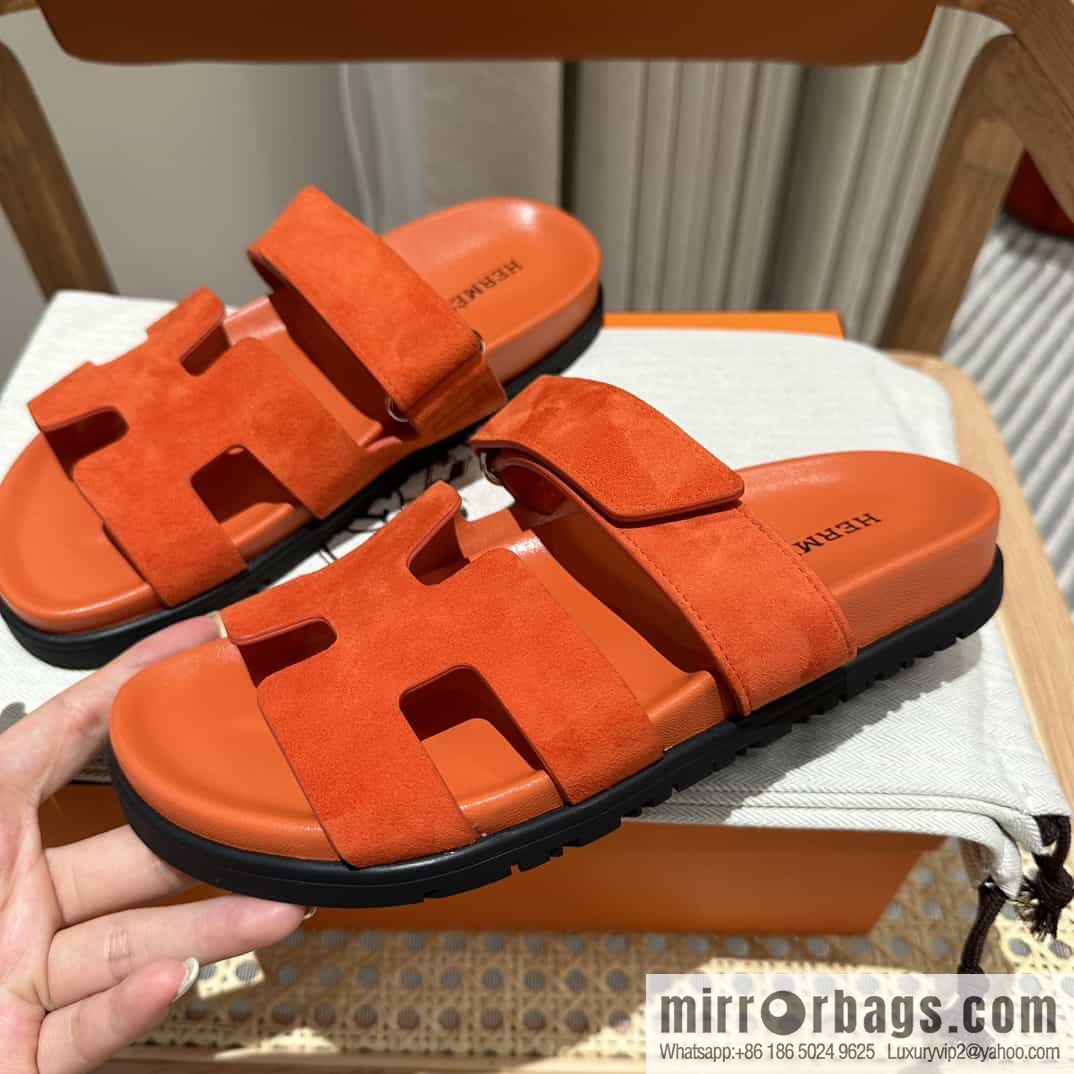 Hermes Hermès imported Italian European original A ➕ leather outsole women's sandals