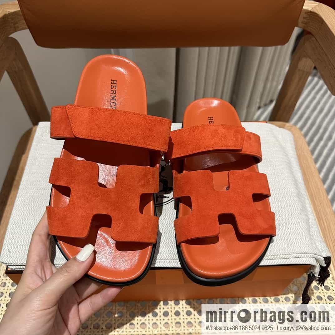 Hermes Hermès imported Italian European original A ➕ leather outsole women's sandals