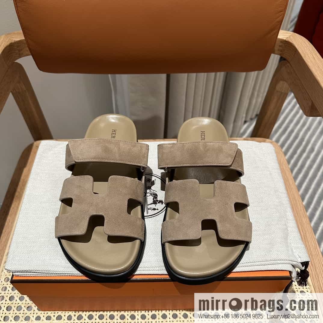 Hermes Hermès imported Italian European original A ➕ leather outsole women's sandals