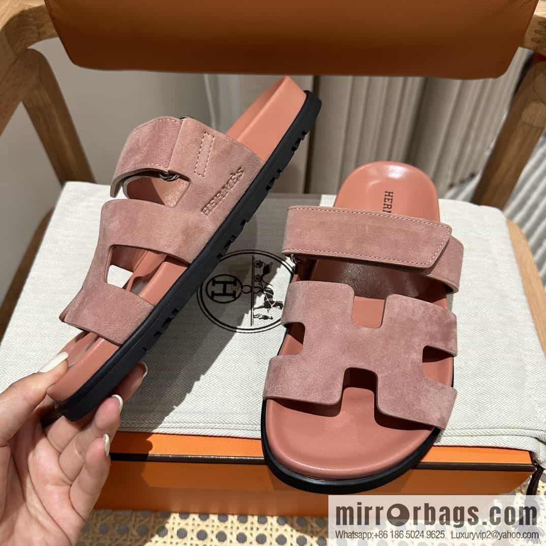Hermes Hermès imported Italian European original A ➕ leather outsole women's sandals